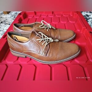 Madden Cap-Toe Dress Shoes Brown Synthetic/Leather Sock 11M